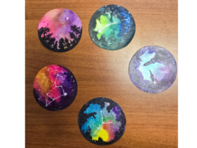 Watercolor Galactic Glow Magnets
